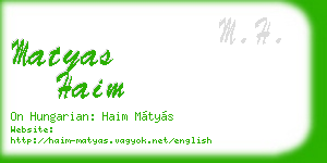 matyas haim business card