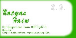 matyas haim business card